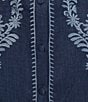 Calessa Plus Size Embroidered Ruffle Trim Mandarin Collar 3/4 Puff Sleeve Button-Front Coordinating Top - Image 4