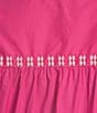 Calessa Plus Size Embroidered Split V-Neck 3/4 Sleeve Button Front Shirt, Color:Fuchsia/White - Image 4