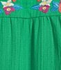 Calessa Plus Size Embroidered Split V-Neck Short Ruffle Sleeve Tunic, Color:Green - Image 4
