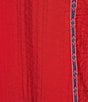 Color:Red - Image 4 - Plus Size Embroidered Split-V Neckline Bracelet Sleeve Blouse