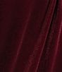 Calessa Plus Size Embroidered Velvet Ruffled Split V-Neck Long Sleeve Button-Front Tunic, Color:Crimson - Image 4