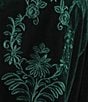 Calessa Plus Size Embroidered Velvet Ruffled Split V-Neck Long Sleeve Button-Front Tunic, Color:Emerald - Image 4