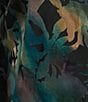 Calessa Plus Size Floral Burnout Velvet Knit Split V-Neck Bracelet Sleeve Button Front Tunic, Color:Turquoise Multi - Image 4