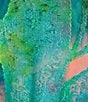 Color:Lime Multi - Image 4 - Plus Size Jacquard Burnout Tie-Dye Scoop Neck Elbow Sleeve Peasant Tunic