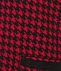 Calessa Plus Size Jacquard Knit Check Crew Neck Long Sleeve Button Front Cardigan - Image 4