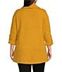 Calessa Plus Size Knit Cowl Neck 3/4 Roll-Tab Sleeve Tunic - Image 2