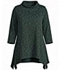 Calessa Plus Size Knit Cowl Neck 3/4 Sleeve Tunic - Image 5