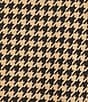 Calessa Plus Size Knit Houndstooth Quarter Zip Mock Neck 3/4 Roll-Tab Sleeve Top - Image 4