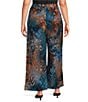 Calessa Plus Size Knit Printed Wide Leg Pull-On Ankle Coordinating Pants - Image 2