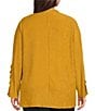Calessa Plus Size Knit Split Round Neck Long Sleeve Button Front Tunic - Image 2