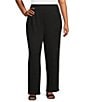 Calessa Plus Size Knit Straight Leg Pull-On Pants - Image 1