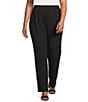 Calessa Plus Size Knit Straight Leg Pull-On Pants - Image 1
