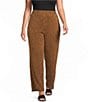 Calessa Plus Size Knit Stripe Comfort Coordinating Pull-On Pants - Image 1