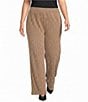 Calessa Plus Size Knit Stripe Wide Leg Pull-On Ankle Coordinating Pants - Image 1