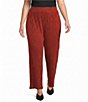 Calessa Plus Size Knit Stripe Wide Leg Pull-On Coordinating Pants - Image 1