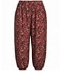Calessa Plus Size Leaf Print Coordinating Harem Ankle Pants - Image 5