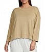 Calessa Plus Size Modal Knit Crew Neck Long Sleeve Top - Image 1
