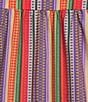 Calessa Plus Size Multi Stripe Split V-Neck Short Ruffle Sleeve Tunic, Color:Red Multi - Image 4
