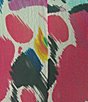 Color:Pink Multi - Image 4 - Plus Size Printed Knit Mesh Shawl Neck Wrist Length Sleeve Cardigan