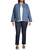 Calessa Plus Size Reversible Quilted Spring Patchwork Printed Band Collar Long Sleeve Shirt Jacket - Image 6