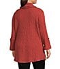Calessa Plus Size Solid Textured Cowl Neck Roll-Tab Sleeve Tunic, Color:Rust - Image 8