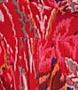 Color:Red Multi - Image 3 - Plus Size Stretch Mesh Abstract Print V-Neck Short Flutter Sleeve Tiered Hem Dress