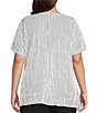 Calessa Plus Size Textured Knit Asymmetric Hem Striped Tunic - Image 2