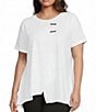 Calessa Plus Size Textured Knit Asymmetric Hem Tunic - Image 1