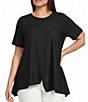 Calessa Plus Size Textured Knit Asymmetric Hem Tunic - Image 5