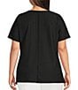 Calessa Plus Size Textured Knit Asymmetric Hem Tunic - Image 6