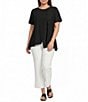 Calessa Plus Size Textured Knit Asymmetric Hem Tunic - Image 3