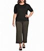 Calessa Plus Size Textured Knit Straight Leg Pull-On Pants - Image 3