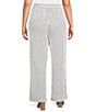 Calessa Plus Size Textured Knit Stripe Wide Leg Pull-On Ankle Pants - Image 2