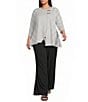 Calessa Plus Size Textured Knit Wide Leg Pull-On Pants - Image 3