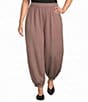 Calessa Plus Size Twill Coordinating Harem Ankle Pants - Image 1