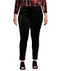 Calessa Plus Size Velvet 4-Pocket Pull-On Pants - Image 1
