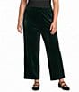 Calessa Plus Size Velvet Wide Leg Pull-On Pants - Image 1