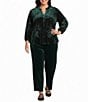 Calessa Plus Size Velvet Wide Leg Pull-On Pants - Image 3