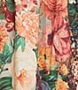 Calessa Plus Size Vintage Floral V-Neck Elbow Sleeve A-Line Maxi Dress, Color:Teal Multi - Image 3