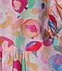 Calessa Plus Size Woven Abstract Floral Split V-Neck 3/4 Sleeve Tunic - Image 6