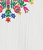 Calessa Plus Size Woven Embroidered Patchwork Stand Split V-Neck 3/4 Sleeve Tunic - Image 4