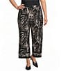 Calessa Plus Size Woven Geometric Print Coordinating Wide Leg Pull-On Pants - Image 1