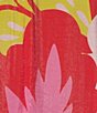 Calessa Plus Size Woven Modern Abstract Print Ruffled Split V-Neck Short Sleeve Tunic, Color:Fuchsia/Multi - Image 4
