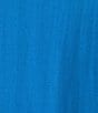 Color:Blue - Image 4 - Plus Size Woven Scoop Neckline Elbow Sleeve Asymmetrical Gauze Trim Inset Hem Tunic