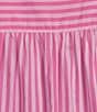 Calessa Plus Size Woven Stripe Split V-Neck Elbow Length Sleeve Tunic - Image 4