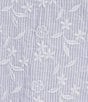 Calessa Plus Size Woven Yarn Dye Stripe Embroidered Point Collar 3/4 Roll-Tab Sleeve Button Front Tunic - Image 4