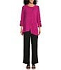 Calessa Ponte Knit Wide Leg Crop Pants - Image 3
