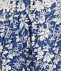 Calessa Printed Split V-Neck Ruffled Cap Sleeve Top, Color:Navy/White - Image 4