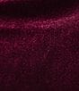 Color:Crimson - Image 4 - Solid Velvet Knit Zipper Asymmetric Neck Long Sleeve Patch Pocket Tunic