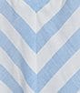 Calessa Stripe Split V-Neck Embroidered Elbow Length Sleeve Tunic - Image 4